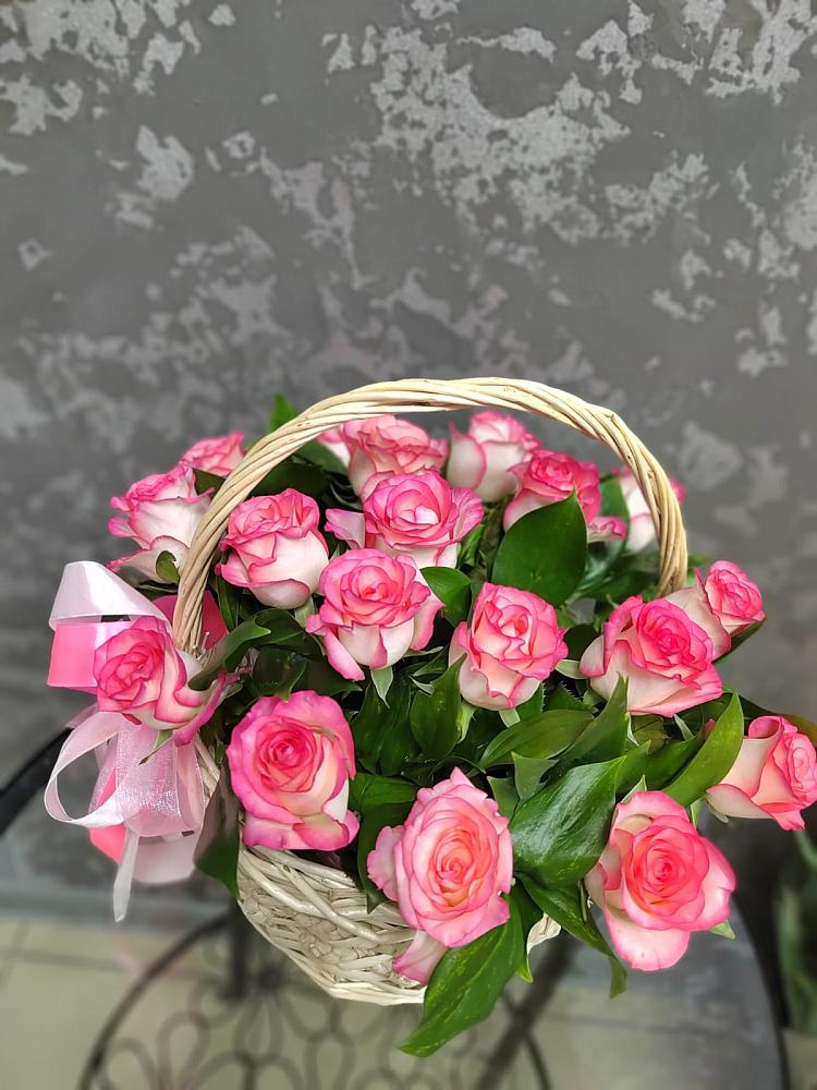 Цветочная композиция из Розы в корзине в Григорьевское