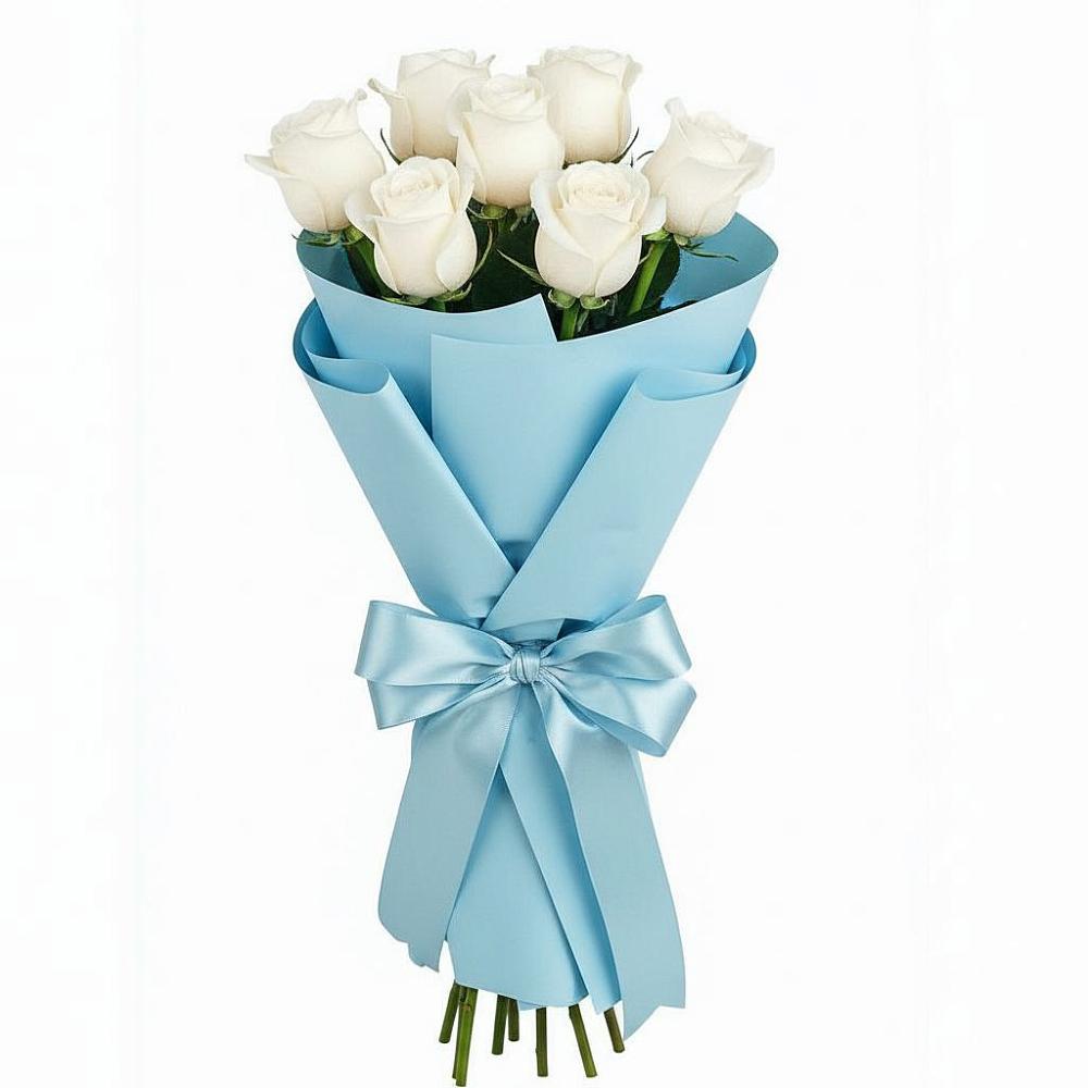 Букет 7 белых роз Проуд в Григорьевское