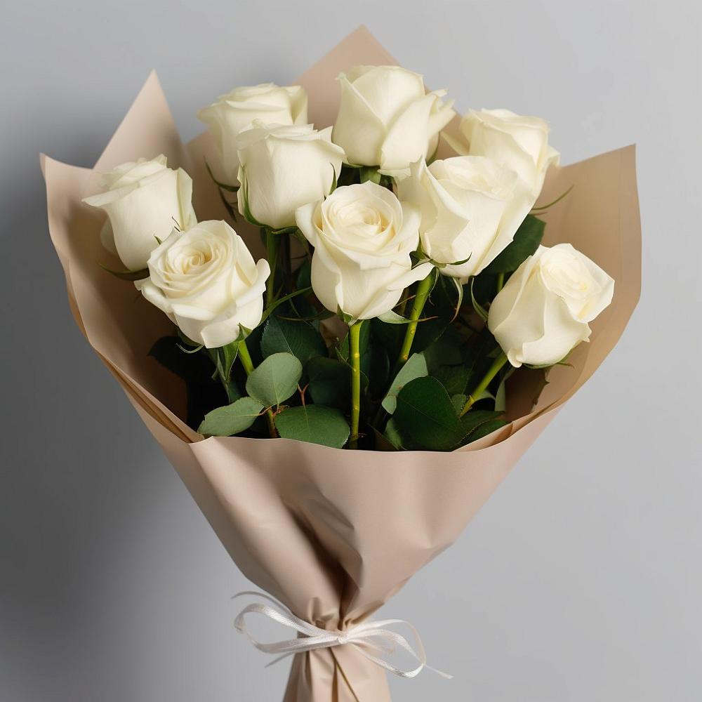 Букет 9 Белых роз Эдлесс Лав в Григорьевское
