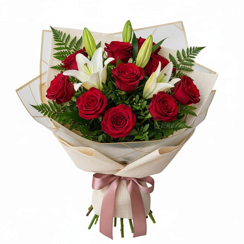 Букет цветов из: Лилии и Розы в Григорьевское