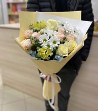 Букет цветов из:  Альстромерии, Розы и Хризантемы #REPLACE_PRED# Григорьевское