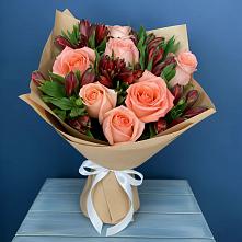 Букет цветов из:  Розы и Альстромерии в Григорьевское
