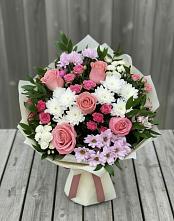 Букет цветов из:  Альстромерии, Гвоздики, Розы и Хризантемы в Григорьевское