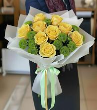 Букет цветов из:  Хризантемы и Розы в Григорьевское