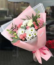 Букет цветов из:  Розы, Лизиантусы и Хризантемы в Григорьевское