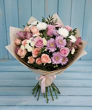 Букет цветов из:  Хризантемы, Розы и Альстромерии #REPLACE_PRED# Григорьевское